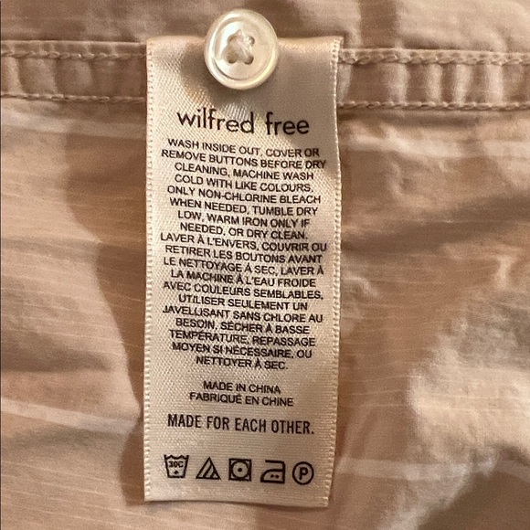 Wilfred Free Light Beige striped relaxed boyfriend Long Sleeve Shirt - Picture 4 of 9